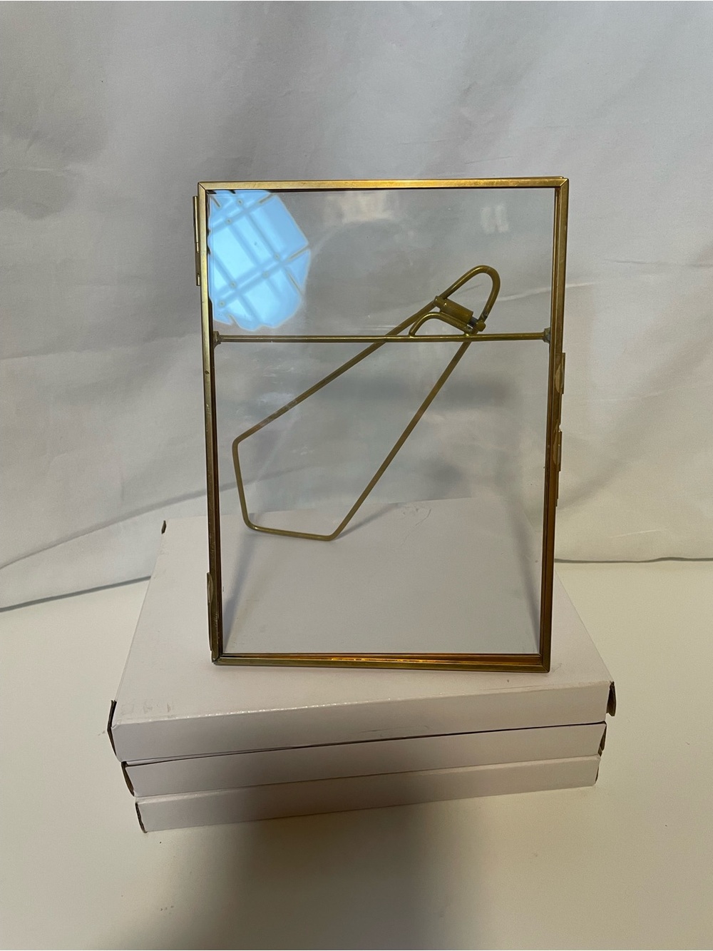 Gold Glass Photo Frame with Easel Stand - Home Decor